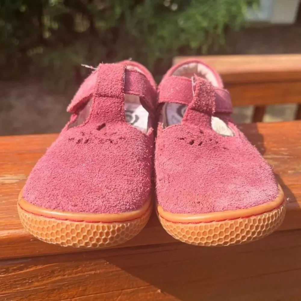 Livie & Luca Youth 12 Burgundy Suede Mary Jane Ballet Flats Loafers